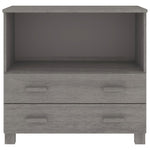 ZNTS Sideboard HAMAR Light Grey 85x35x80 cm Solid Wood Pine 340499