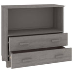 ZNTS Sideboard HAMAR Light Grey 85x35x80 cm Solid Wood Pine 340499