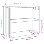 ZNTS Sideboard HAMAR Dark Grey 85x35x80 cm Solid Wood Pine 340502