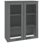 ZNTS Top for Highboard HAMAR Dark Grey 85x35x100cm Solid Wood Pine 340506