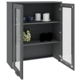 ZNTS Top for Highboard HAMAR Dark Grey 85x35x100cm Solid Wood Pine 340506