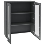 ZNTS Top for Highboard HAMAR Dark Grey 85x35x100cm Solid Wood Pine 340506