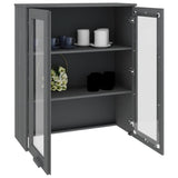 ZNTS Top for Highboard HAMAR Dark Grey 85x35x100cm Solid Wood Pine 340506