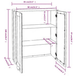 ZNTS Top for Highboard HAMAR Dark Grey 85x35x100cm Solid Wood Pine 340506