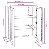 ZNTS Top for Highboard HAMAR Dark Grey 85x35x100cm Solid Wood Pine 340506