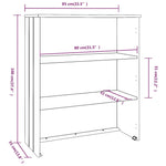 ZNTS Top for Highboard HAMAR White 85x35x100 cm Solid Wood Pine 340509