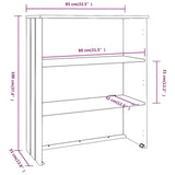 ZNTS Top for Highboard HAMAR White 85x35x100 cm Solid Wood Pine 340509