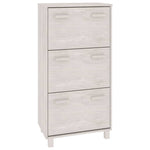 ZNTS Shoe Cabinet HAMAR White 59.5x35x117 cm Solid Wood Pine 340513