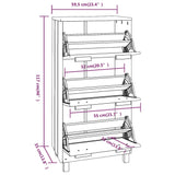 ZNTS Shoe Cabinet HAMAR White 59.5x35x117 cm Solid Wood Pine 340513