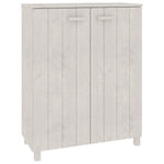 ZNTS Shoe Cabinet HAMAR White 85x40x108 cm Solid Wood Pine 340517