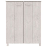 ZNTS Shoe Cabinet HAMAR White 85x40x108 cm Solid Wood Pine 340517