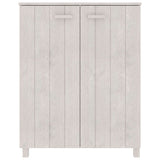 ZNTS Shoe Cabinet HAMAR White 85x40x108 cm Solid Wood Pine 340517