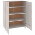 ZNTS Shoe Cabinet HAMAR White 85x40x108 cm Solid Wood Pine 340517