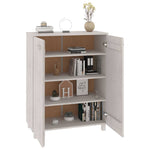 ZNTS Shoe Cabinet HAMAR White 85x40x108 cm Solid Wood Pine 340517