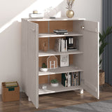 ZNTS Shoe Cabinet HAMAR White 85x40x108 cm Solid Wood Pine 340517