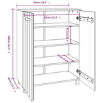 ZNTS Shoe Cabinet HAMAR White 85x40x108 cm Solid Wood Pine 340517