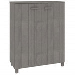 ZNTS Shoe Cabinet HAMAR Light Grey 85x40x108 cm Solid Wood Pine 340519
