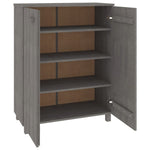 ZNTS Shoe Cabinet HAMAR Light Grey 85x40x108 cm Solid Wood Pine 340519