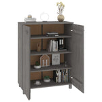 ZNTS Shoe Cabinet HAMAR Light Grey 85x40x108 cm Solid Wood Pine 340519