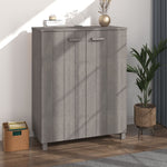 ZNTS Shoe Cabinet HAMAR Light Grey 85x40x108 cm Solid Wood Pine 340519