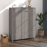 ZNTS Shoe Cabinet HAMAR Light Grey 85x40x108 cm Solid Wood Pine 340519