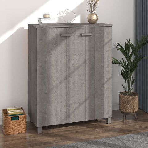 ZNTS Shoe Cabinet HAMAR Light Grey 85x40x108 cm Solid Wood Pine 340519
