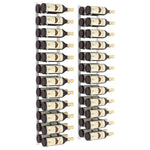 ZNTS Wall Mounted Wine Rack for 24 Bottles 2 pcs White Iron 340885
