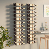 ZNTS Wall Mounted Wine Rack for 24 Bottles 2 pcs White Iron 340885
