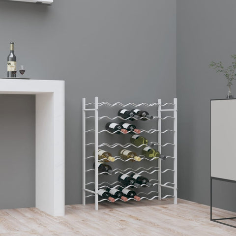 ZNTS Wine Rack for 48 Bottles White Metal 340908