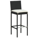 ZNTS 7 Piece Garden Bar Set with Cushions Poly Rattan Black 3095438