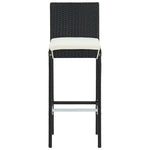 ZNTS 7 Piece Garden Bar Set with Cushions Poly Rattan Black 3095438