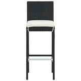 ZNTS 7 Piece Garden Bar Set with Cushions Poly Rattan Black 3095438