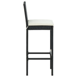ZNTS 7 Piece Garden Bar Set with Cushions Poly Rattan Black 3095438