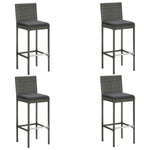 ZNTS 5 Piece Garden Bar Set with Cushions Poly Rattan Grey 3095439