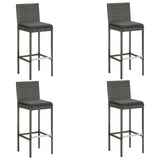 ZNTS 5 Piece Garden Bar Set with Cushions Poly Rattan Grey 3095439