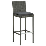 ZNTS 5 Piece Garden Bar Set with Cushions Poly Rattan Grey 3095439