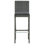 ZNTS 5 Piece Garden Bar Set with Cushions Poly Rattan Grey 3095439