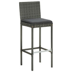 ZNTS 7 Piece Garden Bar Set with Cushions Poly Rattan Grey 3095440