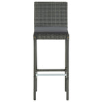 ZNTS 7 Piece Garden Bar Set with Cushions Poly Rattan Grey 3095440