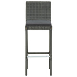 ZNTS 7 Piece Garden Bar Set with Cushions Poly Rattan Grey 3095440