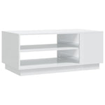 ZNTS Coffee Table High Gloss White 102x55x43 cm Engineered Wood 810286