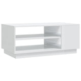 ZNTS Coffee Table High Gloss White 102x55x43 cm Engineered Wood 810286