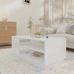 ZNTS Coffee Table High Gloss White 102x55x43 cm Engineered Wood 810286