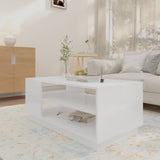 ZNTS Coffee Table High Gloss White 102x55x43 cm Engineered Wood 810286