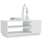 ZNTS Coffee Table High Gloss White 102x55x43 cm Engineered Wood 810286