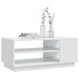 ZNTS Coffee Table High Gloss White 102x55x43 cm Engineered Wood 810286