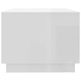 ZNTS Coffee Table High Gloss White 102x55x43 cm Engineered Wood 810286