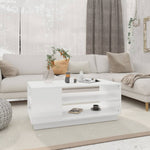 ZNTS Coffee Table High Gloss White 102x55x43 cm Engineered Wood 810286