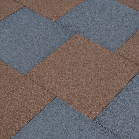 ZNTS Fall Protection Tiles 18 pcs Rubber 50x50x3 cm Grey 3096597