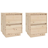 ZNTS Bedside Cabinets 2 pcs 40x35x50 cm Solid Wood Pine 813316